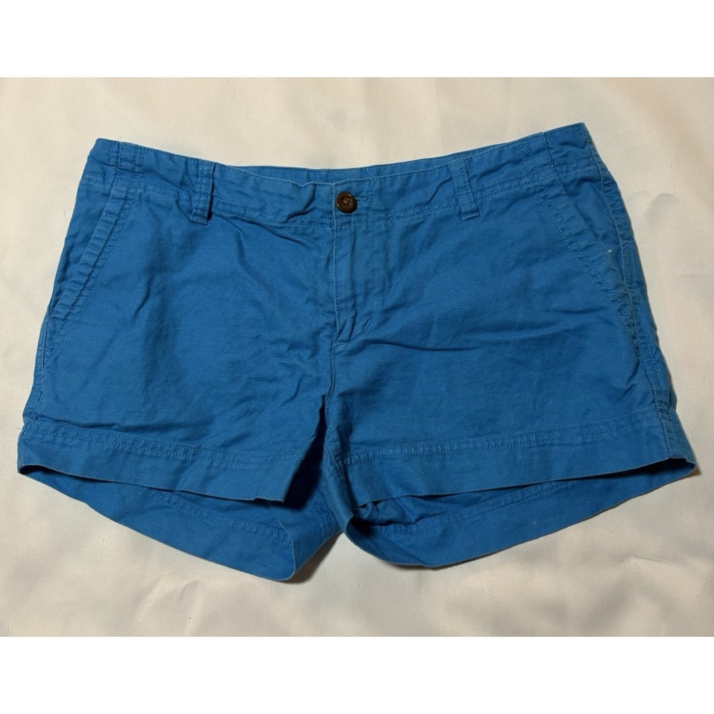 The North Face women's shorts 10 long W34 bright‎ blue linen blend